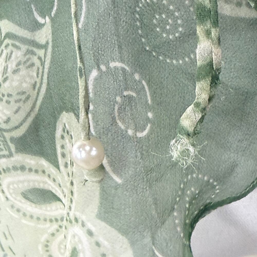 90s Y2k Silk Beaded Sheer Cardigan Jacket Hippie Forest Boho Fairy Grunge 18W 2X - Picture 8 of 8